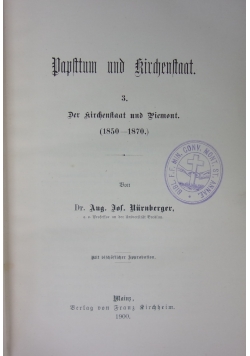 Papsttum und Kirchenstaat, 1900 r.