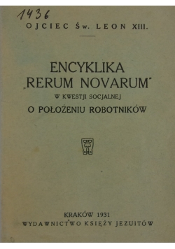 Encyklika Rerum Novarum, 1931 r.