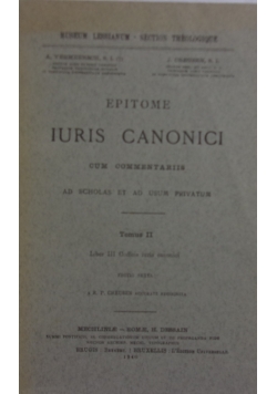 Epitome Iuris Canonici ,1940 r.,Tom II