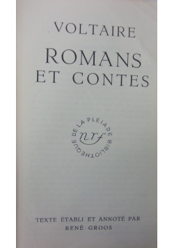 Voltaire Romans et Contes ,1940r.