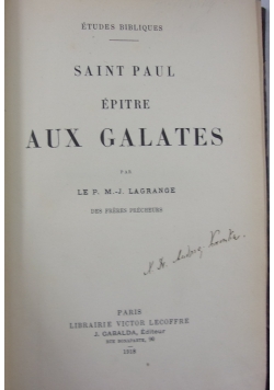 Saint Paul Epitre aux Galates ,1918 r.