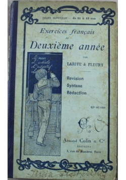 Exercices Francais de Deuxieme Annee 1901 r.