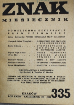 Znak miesięcznik rok XXXIV numer 335