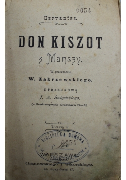 Don Kiszot z Manszy Tom I i II 1809 r.