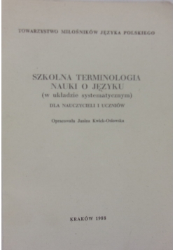 Szkolna terminologia nauki o języku