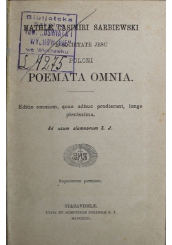 Poemata Omnia 1892 r.
