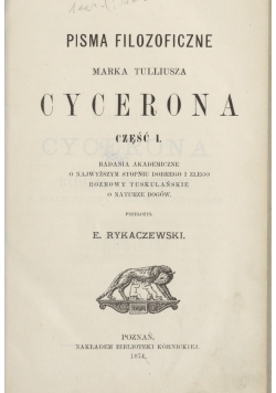 Pisma Filozoficzne ,Cz.I i II ,1874 r.