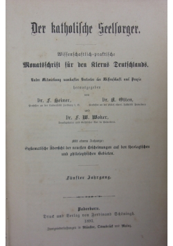 Der Katholische Seelsorger, 1893r.