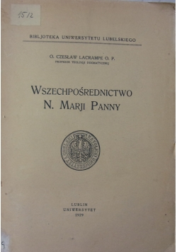 Wszechpośrednictwo N.Maryi Panny, 1929 r.
