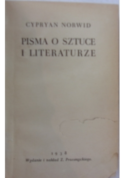 Pisma o sztuce i literaturze, 1938r.