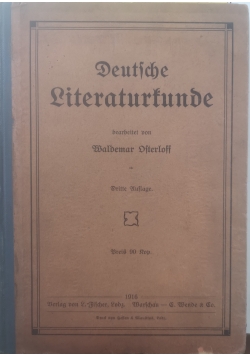 Deutsche literaturfunde, 1916 r.