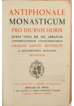 Antiphonale Monasticum, 1934 r.