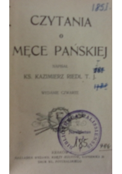 Czytania o Męce Pańskiej, 1921 r.