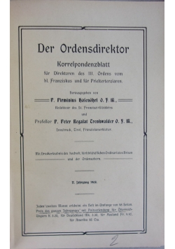 Der Ordensdirektor, 1908r.