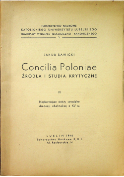 Concilia Poloniae Źródła i studia krytyczne 1948 r