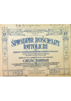Śpiewnik kościelny katolicki 1905 r.