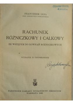 Rachunek Różniczkowy i całkowy 1949 r