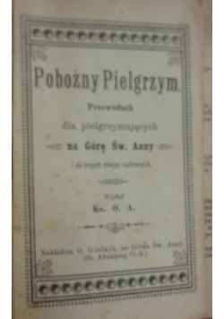 Pobożny pielgrzym. Przewodnik dla pielgrzymujących na górę Świętej Anny i do innych miejsc. 1897r.
