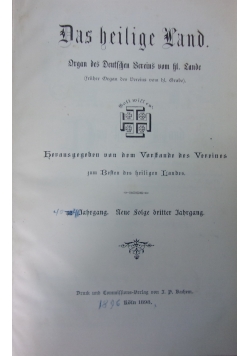 Das heilige Land, 1898 r.