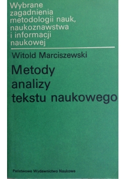 Metody analizy tekstu naukowwego