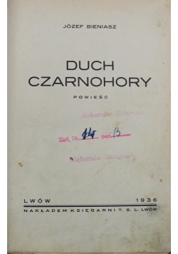 Duch Czarnohory 1936 r.