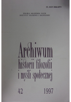 Archiwum historii filozofii i myśli społecznej nr. 42