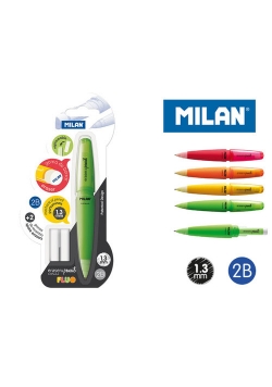 Ołówek mechaniczny Milan Capsule Fluo 2B 1,3 mm + 2 zapasowe gumki