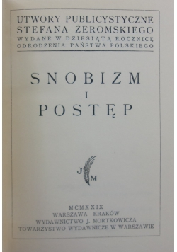 Snobizm i postęp ,1929r.