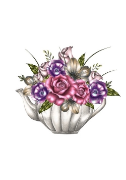 Karnet Swarovski kwadrat CL0329 Kwiaty w imbry