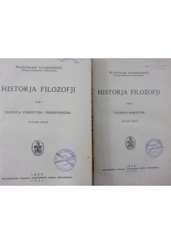 Historja filozofji Tom-od I do II, 1933 r.