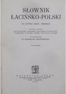 Słownik Łacińsko-Polski, 1925 r.