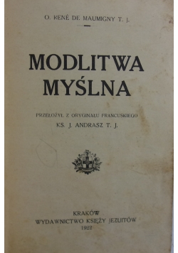 Modlitwa Myślna, 1922r.