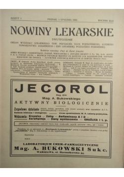Nowiny Lekarskie zeszyt 1 1932 r.