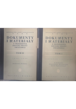 Dokumenty i materiały z przedednia drugiej wojny światowej 2 tomy 1949 r.