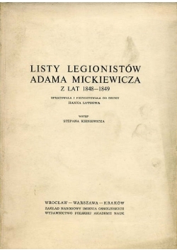 Listy Legionistów Adama Mickiewicza z lat 1848 1849
