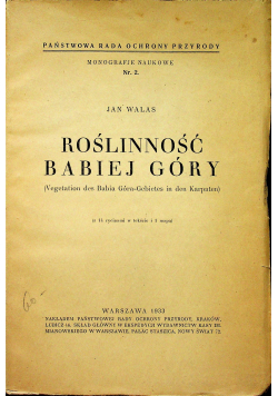 Roślinność babiej góry 1933r