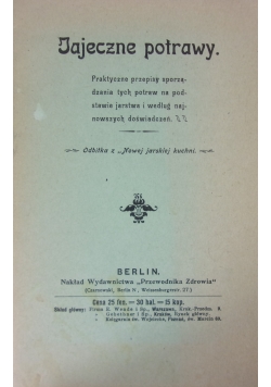 Jajeczne potrawy, 1913r