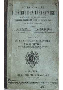 Cours Complet D Instruction Elementaire 1888 r.