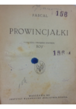 Prowincjałki, 1921 r.