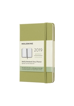 Kalendarz 2019 tygodniowy Moleskine 12M P  twarda oprawa, lichen green