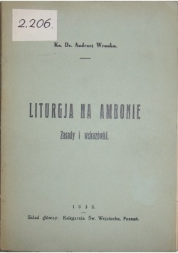 Liturgia na Ambonie, 1933 r.