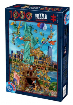 Puzzle 1000 Szaleństwo budowa Statuły Wolności NY