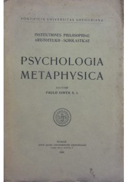 Psychologia metaphysica, 1948r