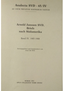 Arnold Janssen SVD ,Briefe nach Sudamerika