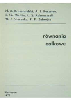 Równania Całkowe