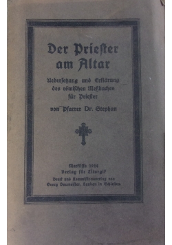 Der Priester an Altar,  1924 r.