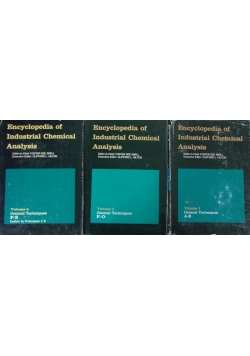 Encyclopedia of Industrial Chemical Analysis, tom I - III