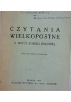 Czytania wielkopostne, 1923r.