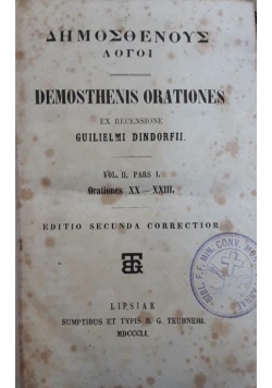 Demosthenis Orationes , 1851 r.