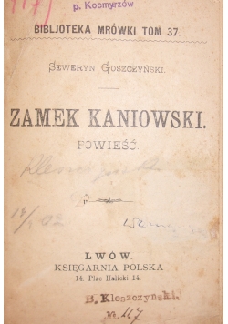 Zamek Kaniowski, 1935 r.